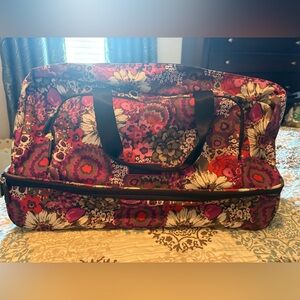 Vera Bradley Red and Pink Floral Rolling Carry On